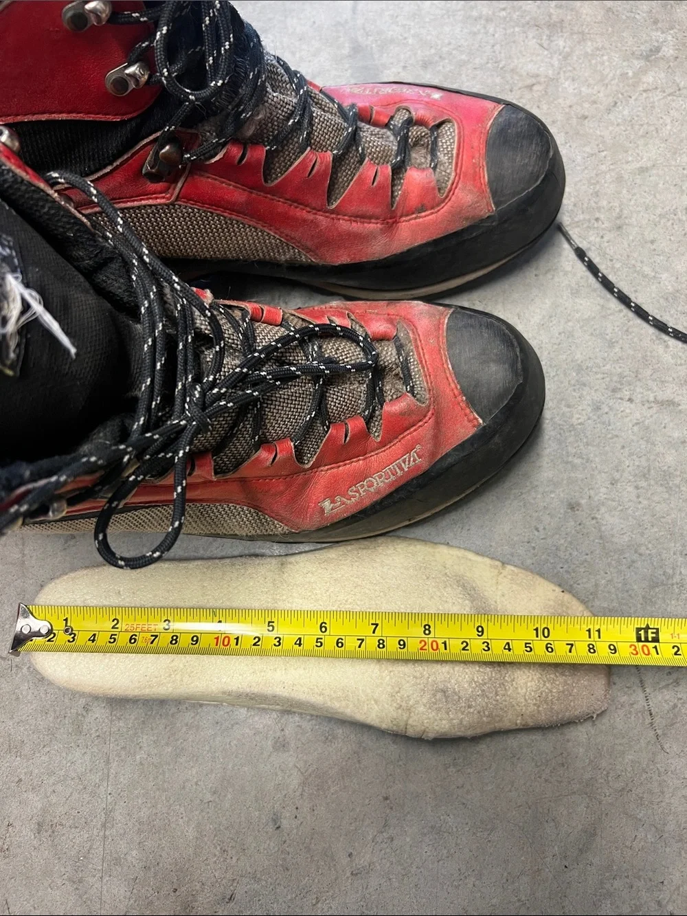 La Sportiva Red and Black Mountaineering Boots